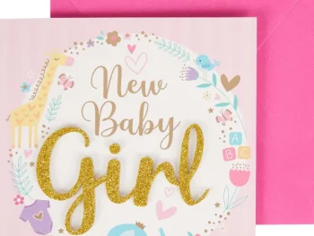 Best Office Essentials 3D-Geboortekaart Blauw,Roze