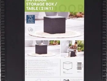 Hot Merk Allibert 2-In-1 Opbergbox En Tafeltje Zwart