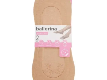 Fashion Lotto Ballerina-Footies Beige,Zwart
