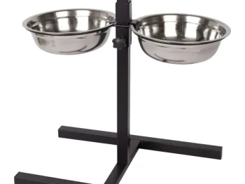 Fashion Merk Beasty Dubbele Hondenvoerbak Zwart,Zilver