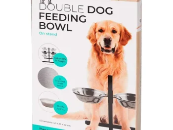 Fashion Merk Beasty Dubbele Hondenvoerbak Zwart,Zilver