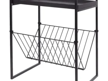 Hot Merk Bijzettafel Met Tijdschriftenrek Beige,Zwart