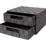 Outlet Merk Gevlochten Ladekastje Zwart,Grijs