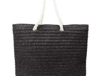 Fashion Spilbergen Gevlochten Strandtas Meerkleurig,Print,Zwart