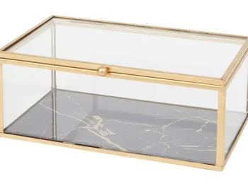 Discount Merk Glazen Doosje Zwart,Goud