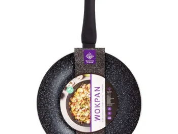 New Tomado Granite Stone Wokpan Zwart