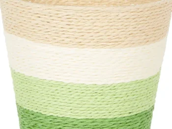 Best Merk Home Accents Bloemenmand Met Strepen Grijs,Groen,Oranje