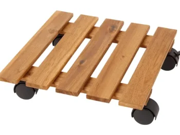 Best Merk Houten Plantentrolley Bruin