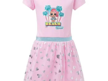 Online Multy Jurk Met Tule Blauw,Roze