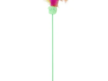 Outlet Merk Kattenspeelstok Blauw,Groen,Oranje,Roze,Geel,Meerkleurig