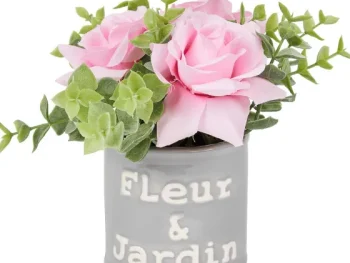 Clearance Merk Kunstbloem In Pot Met Tekst Roze,Wit,Geel