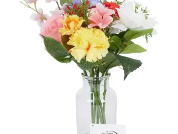 Clearance Merk Kunstboeket In Vaas Meerkleurig