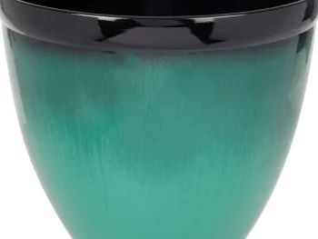 New Merk Kunststof Bloempot Met Glazuurlook Blauw,Groen