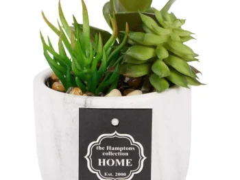 Fashion Merk Kunstvetplant In Marmerlook Pot