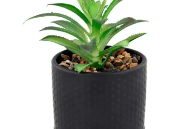 Outlet Merk Kunstvetplant In Pot Bruin,Groen,Print,Zwart