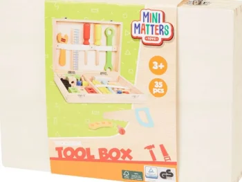 New Mini Matters Houten Gereedschapskoffer Beige,Meerkleurig