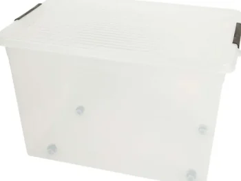 Outlet Merk Opbergbox Met Wieltjes Transparant