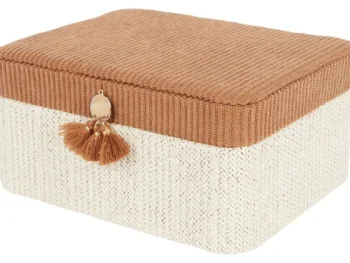Clearance Merk Opbergdoos Met Kwastje Beige,Bruin