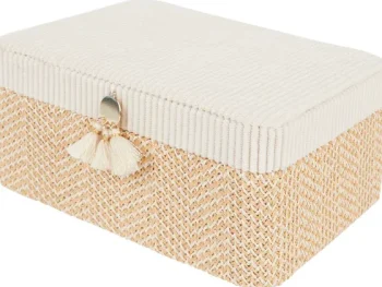 Clearance Merk Opbergdoos Met Kwastje Beige,Bruin