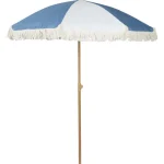 Hot Merk Retro Strandparasol Met Franjes Meerkleurig,Wit