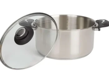 Hot Sola Kookpan Met Glazen Deksel Zilver