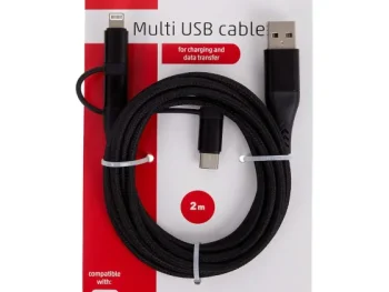 Hot Sologic 3-In-1 Laad- En Datakabel Zwart