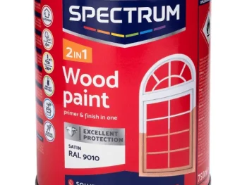 Clearance Spectrum 2-In-1 Zijdeglans Houtlak Ral 9010 Wit