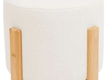 Discount Studio Home Poef Met Bamboe Poten Wit