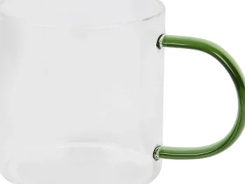 New Merk Theeglas Met Gekleurd Oor Blauw,Groen,Roze,Zwart