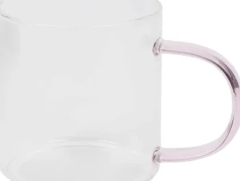 New Merk Theeglas Met Gekleurd Oor Blauw,Groen,Roze,Zwart