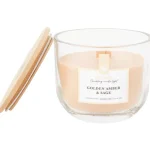 Best Candra Treewick Geurkaars Met Houtlont Blauw,Taupe,Wit