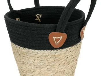Discount Merk Zeegras Mand Met Hengsels Wit,Zwart
