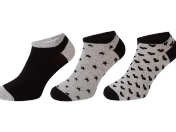 Online Ziki Sneakersokken Print,Grijs,Wit,Zwart