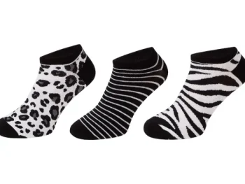 Online Ziki Sneakersokken Print,Grijs,Wit,Zwart